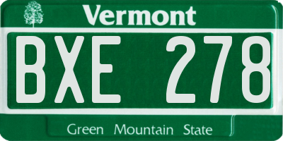 VT license plate BXE278