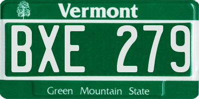 VT license plate BXE279