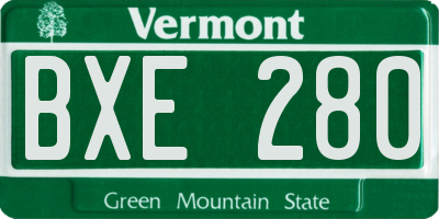 VT license plate BXE280