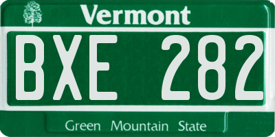 VT license plate BXE282