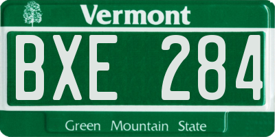 VT license plate BXE284