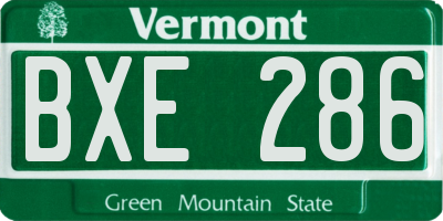 VT license plate BXE286