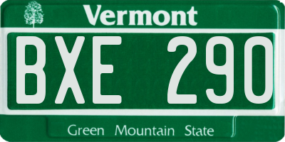 VT license plate BXE290