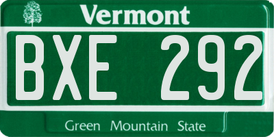 VT license plate BXE292