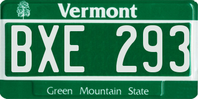 VT license plate BXE293