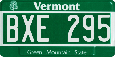 VT license plate BXE295