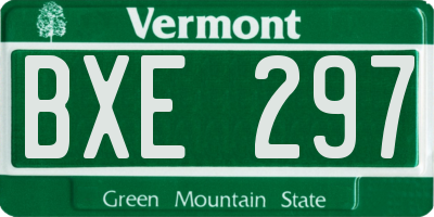 VT license plate BXE297