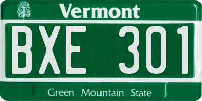 VT license plate BXE301