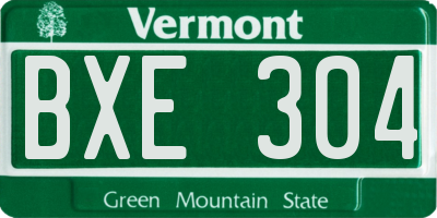 VT license plate BXE304