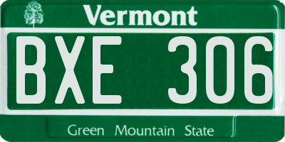 VT license plate BXE306