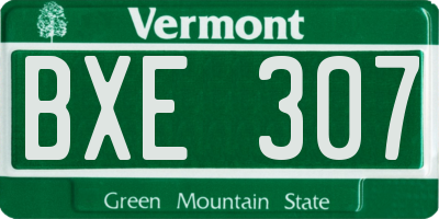 VT license plate BXE307