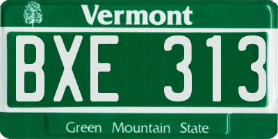 VT license plate BXE313
