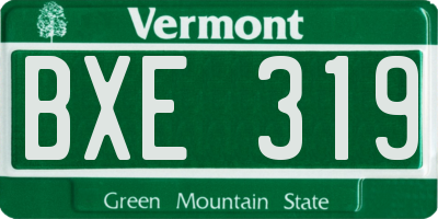 VT license plate BXE319