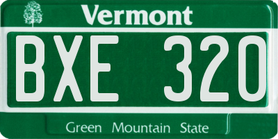 VT license plate BXE320