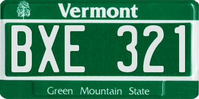 VT license plate BXE321
