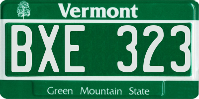 VT license plate BXE323