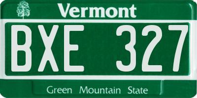 VT license plate BXE327