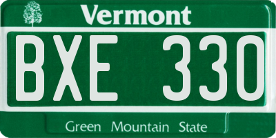 VT license plate BXE330
