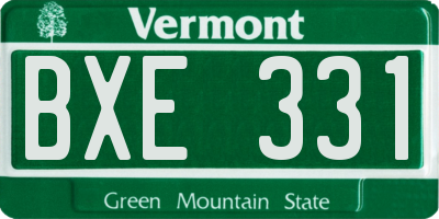 VT license plate BXE331