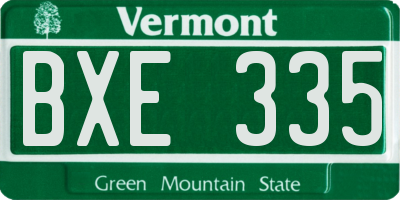 VT license plate BXE335