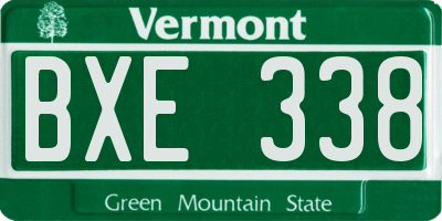 VT license plate BXE338