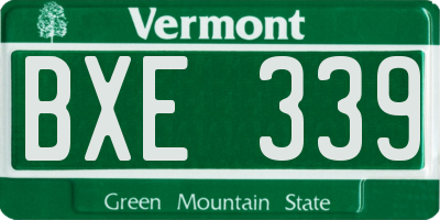 VT license plate BXE339