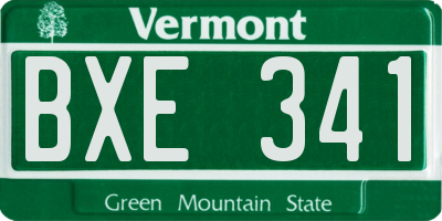 VT license plate BXE341