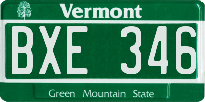 VT license plate BXE346