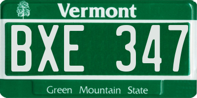 VT license plate BXE347