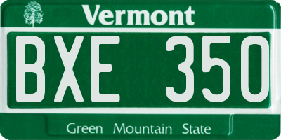 VT license plate BXE350