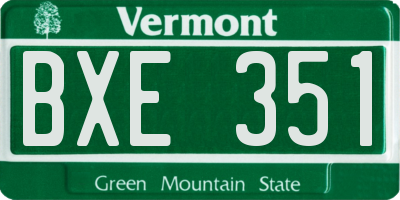VT license plate BXE351