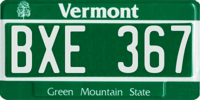VT license plate BXE367