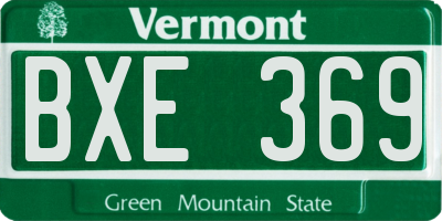 VT license plate BXE369