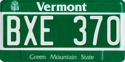 VT license plate BXE370