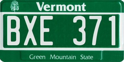 VT license plate BXE371