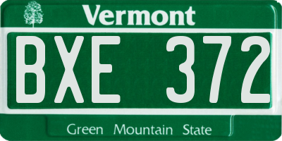 VT license plate BXE372