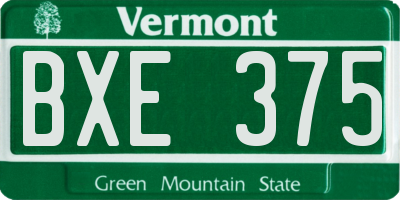 VT license plate BXE375