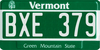 VT license plate BXE379