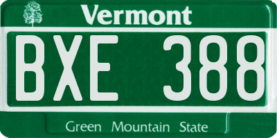 VT license plate BXE388