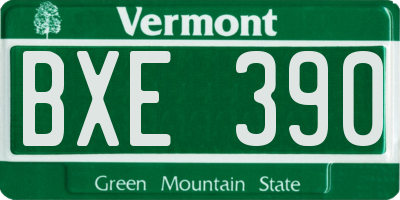 VT license plate BXE390