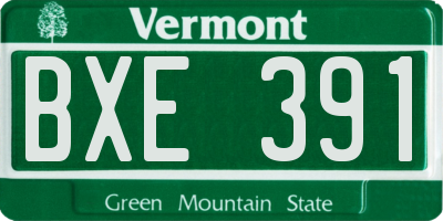 VT license plate BXE391