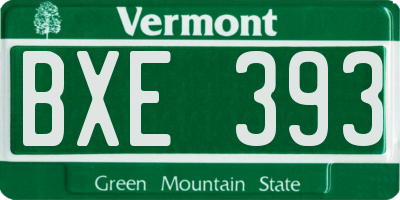 VT license plate BXE393