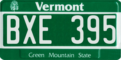 VT license plate BXE395