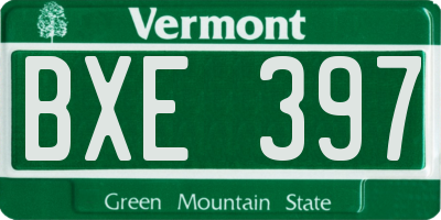 VT license plate BXE397