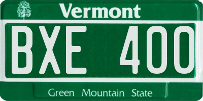 VT license plate BXE400