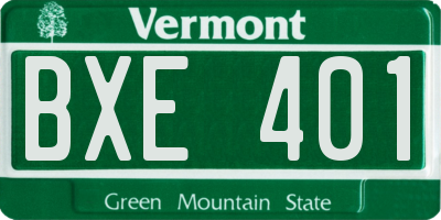 VT license plate BXE401