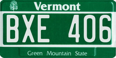 VT license plate BXE406