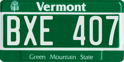 VT license plate BXE407