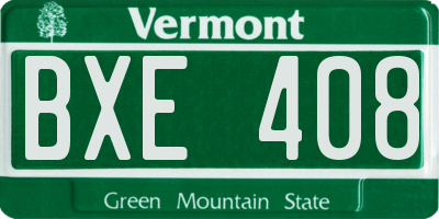 VT license plate BXE408
