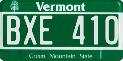 VT license plate BXE410